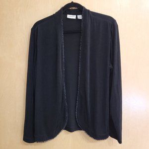 Chico’s Travelers Open Front Cardigan Jacket Black Size XL (Chico’s Size 3)